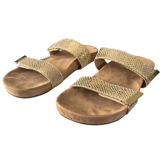 Vionic Gold JURA Snakeskin Sandals Slides Size 8 - Picture 1 of 9